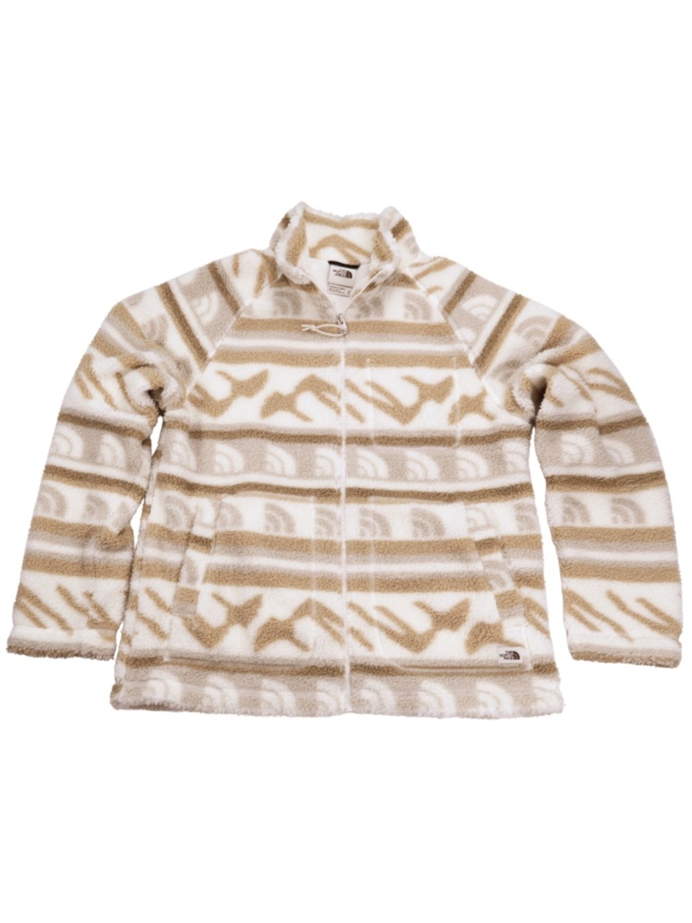 The North Face Sherpa Fleece Jacket Women's M Cream Tan Full Zip Cozy